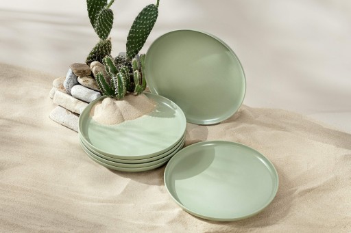 ZESTAW TALERZY TALERZ DESEROWYCH 6SZT. 20 CM KONSIMO VICTO PISTACJOWY MAT