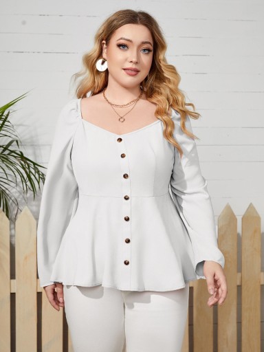 SHEIN ЭЛЕГАНТНАЯ БЕЛАЯ КЛАССИЧЕСКАЯ БЛУЗКА 44 XXL 44 XXL