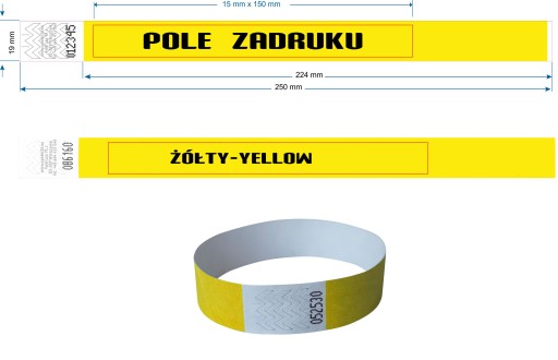 Браслеты Tyvek с принтом, 1000 шт.