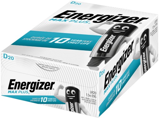 20x Bateria ENERGIZER Max Plus LR20 D R20 EP95 1,5V