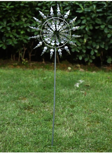 OGRODOWY WIATRAK KINETYCZNY METALOWY SPINNER DEKORACYJNY