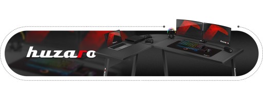 BIURKO GAMINGOWE KOMPUTEROWE NAROŻNE GRACZA HUZARO