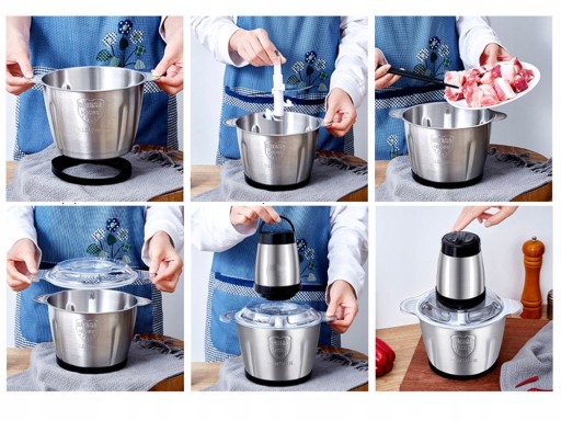 МИКСЕР СТАЛЬНОЙ БЛЕНДЕР ДЛЯ ОВОЩЕЙ, МЯСА, ФРУКТОВ 2л