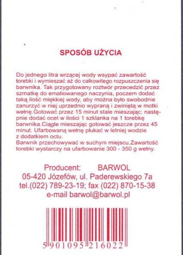 BARWNIK DO WEŁNY FIOLETOWY