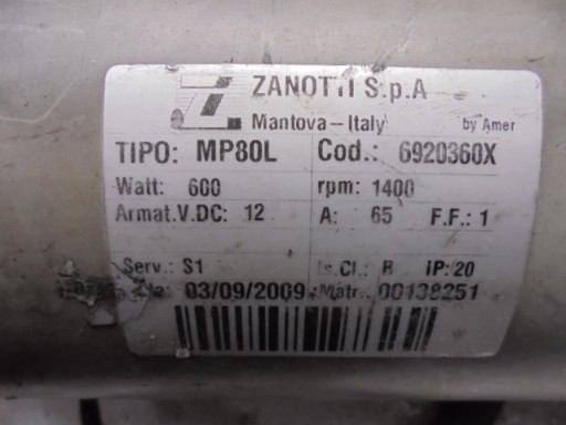 ДЕРЖАТЕЛЬ ДВИГАТЕЛЯ 12 В ПОСТ. ТОКА NEOS THERMO KING B100 ZANOTTI FZ 114 6920360X