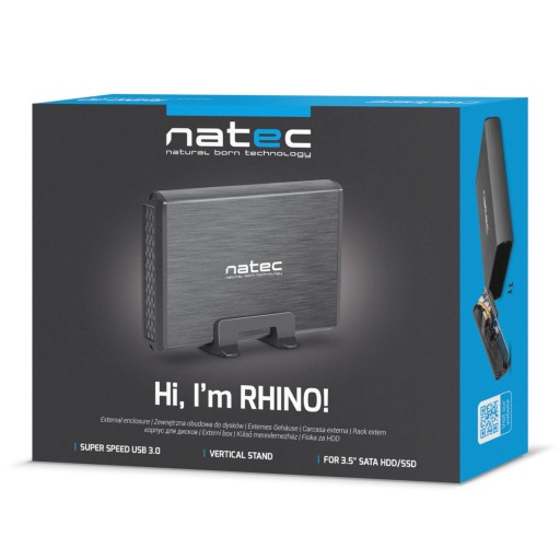Корпус для 3,5-дюймового жесткого диска RHINO USB 3.0 (Sata) Алюминий