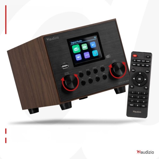 DAB FM радио с сабвуфером темное дерево Audizio Vieste для кухни офиса