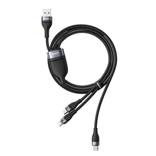 USB-КАБЕЛЬ BASEUS 3IN1 ДЛЯ IPHONE MICRO TYPE-C 5A LED