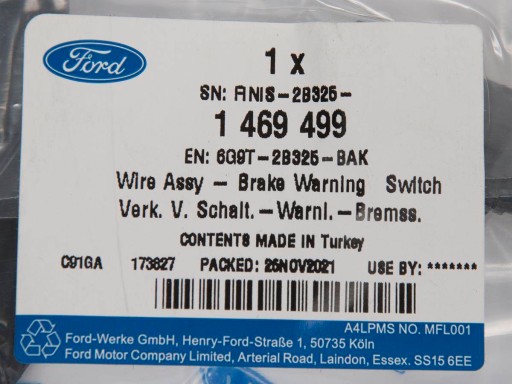 ДАТЧИК АБС ПЕРЕДНИЙ MONDEO S-MAX / GALAXY