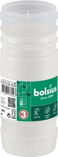 Парафиновый вкладыш для могильной свечи Bolsius RP3 круглый год, белый - 68 часов горения