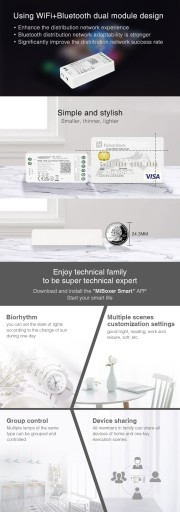 Контроллер RGB WiFi Zone Светодиодная лента Milight FUT037W