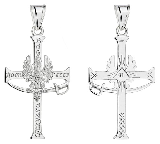 Łańcuszek Srebrny Męski Pancerka 5,50 mm z Krzyżykiem Patriotycznym pr 925