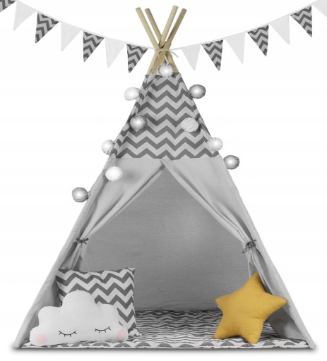 Детская палатка-вигвам TIPI TEEPEE Гирлянда Подушки Стабилизатор Nukido