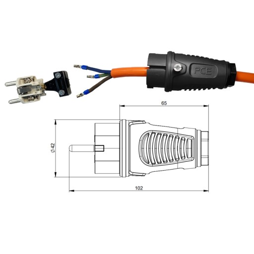 Przedłużacz H07BQ-F PUR 3x1,5 25m POLIURETANOWY