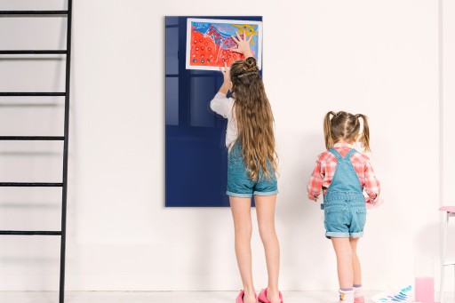 Foto tablica magnetyczna suchościeralna Kolor granatowy Pionowa 60x120 cm