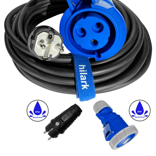 Adapter gumowy do kampera odporny H07RN-F 3x2,5 CAMPING 15m CEE