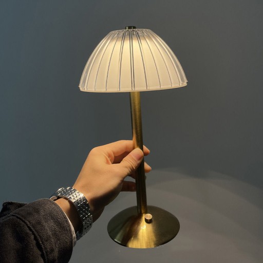 LAMPKA NOCNA STOŁOWA Z ABAŻUREM DO POKOJU SYPIALNI BEZPRZEWODOWA DOTYKOWA