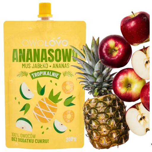 Фруктовое пюре OWOLOVO TROPICAL АНАНАС ЯБЛОКО АНАНАС 200г х12 2,4КГ