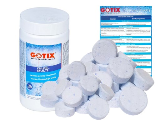 CHLOR TABLETKI ZESTAW DO DEZYNFEKCJI CHEMIA DO BASENU JACUZZI 1kg po 20 g