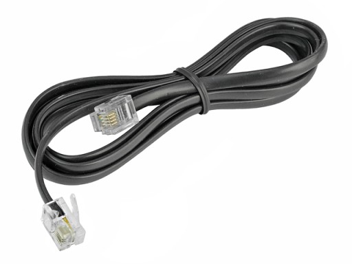 Кабель телефонный камерный RJ11-RJ11 черный 1,5м