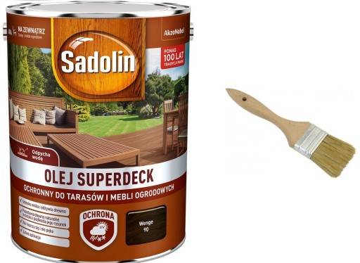 Масло для дерева SADOLIN SUPERDECk, венге 5л + ЩЕТКА
