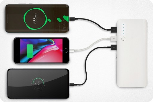 Turystyczna Bateria Powerbank 20000 mAh + Kabel