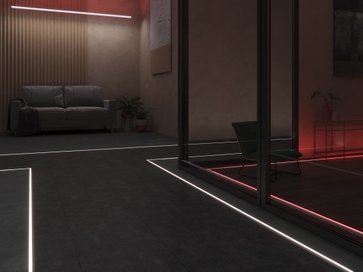 PROFIL LED wpuszczany wpust DO PŁYT KARTON GIPS 1M + klosz