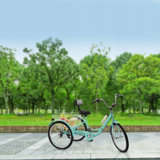 Трехколесный велосипед TRIKE 24 INCH для взрослых, 7 скоростей, бирюзовый