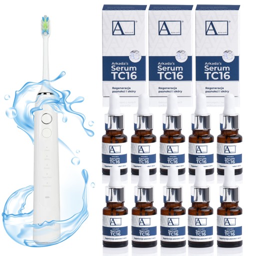 10x ARKADA SERUM TC16 kolagenowe odbudowa paznokci SZCZOTECZKA ELEKTRYCZNA