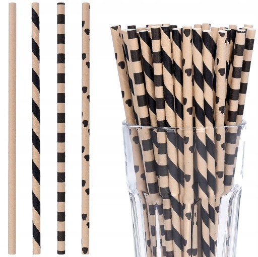 PAPER STRAWS набор из 100 экологических бумажных трубочек для вечеринки