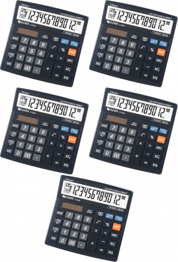 ОФИСНЫЙ КАЛЬКУЛЯТОР Eleven (ex Citizen) CT-555N, 12 цифр, черный х 5 шт.