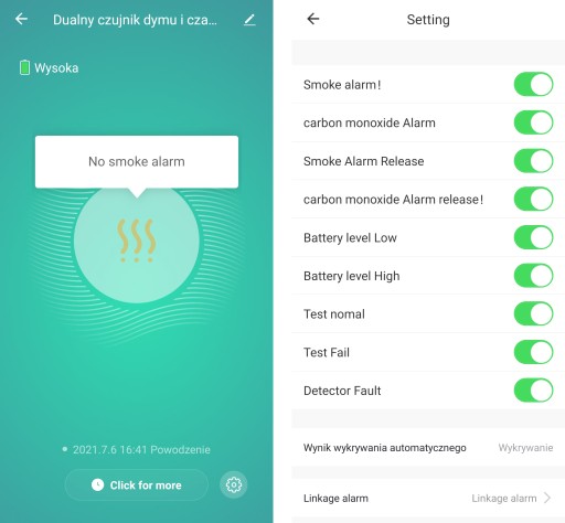 TUYA WiFi DUAL детектор дыма и угарного газа