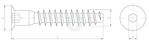 Wkręty do drewna meblowe 7mm x 50mm KONFIRMATY 7x50 100 sztuk