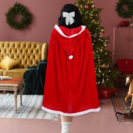 PŁASZCZ STYL Z KAPTUREM DLA COSPLAYU ŚWIĘTEGO MIKOŁAJA 130-150CM
