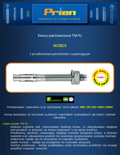 Стальной анкер / Экспресс-якоря / 8x130 NOBEX