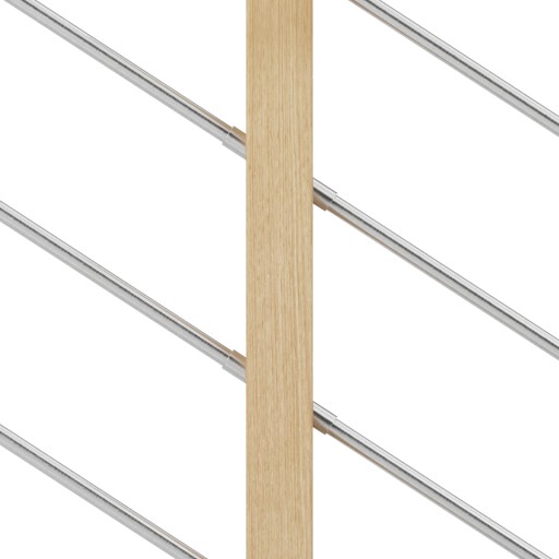 Balustrada barierka drewniana nierdzewna ND2 3m