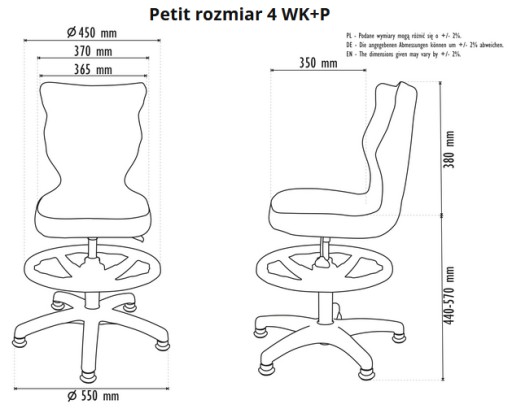 Krzesło obrotowe Entelo Petit Jasmine Podnóżek r.4