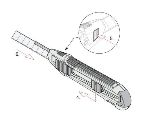 Нож Knipex со сломанным лезвием Tapet Tapeciak 18 мм