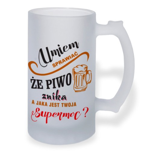 kufel z grubego szkła z dowolnym nadrukiem