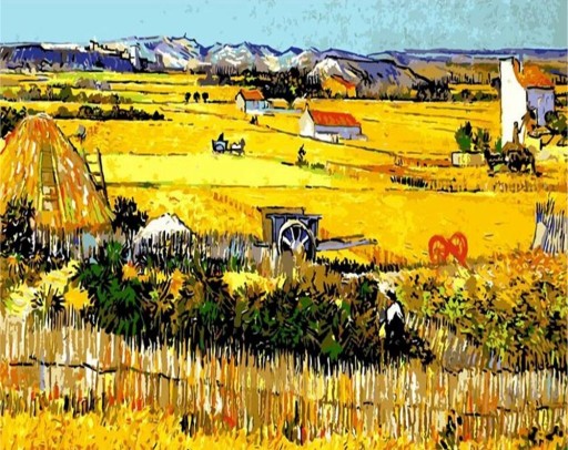 HAFT KRZYŻYKOWY PEJZAŻ VAN GOGH MULINA DRUK 30x40