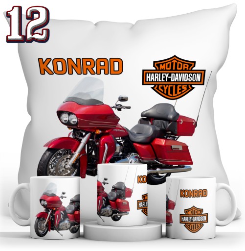 НАБОР HARLEY DAVIDSON КРУЖКА + ПОДУШКА + ИМЯ