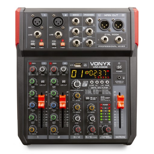 VM-KG06 BT DSP USB 6-канальный аудиомикшер Vonyx