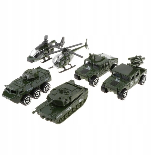 Набор игрушек из 6 военных машин, 1:87, литье под давлением