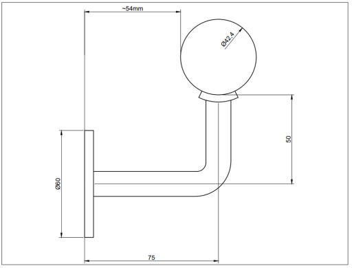 Poręcz ścienna do ściany drewniana fi42 42mm 240cm dąb dębowa KOLOR INOX