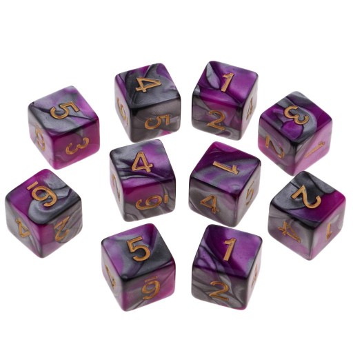 10PCS EDUCATIONAL GEOMETRIC D6 POLYHEDRAL NEW TEACHING Purple+Gray