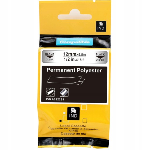 Taśma poliester 12mm do DYMO RHINO 622289 Przeź