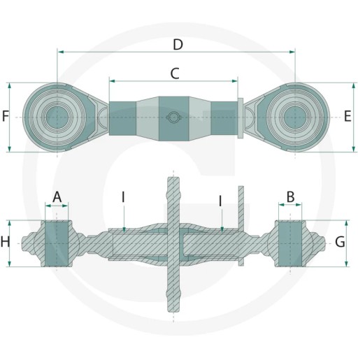 Верхний соединитель 395-605мм кат.2 M30x3,5