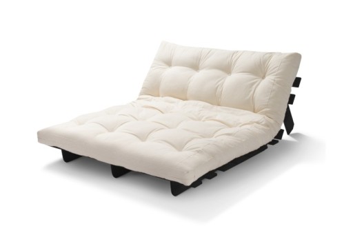 Sofa z funkcją spania 180x200 cm - Pascall Slim Basic Black Futon Bordowy