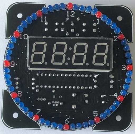 Zegar BLACK Led term, alarm, data +OBUDOWA DIY KIT