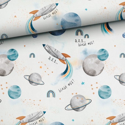 Полотно трикотажное, петельчатое, 250г/м2 Blast off Белый